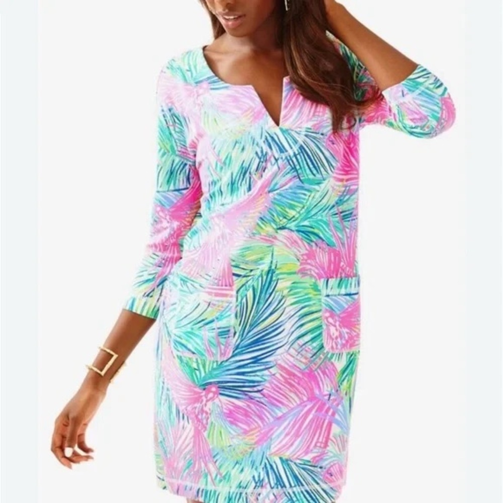Lilly Pulitzer Joyce Dress Tropical Print Beach coverup Medium
